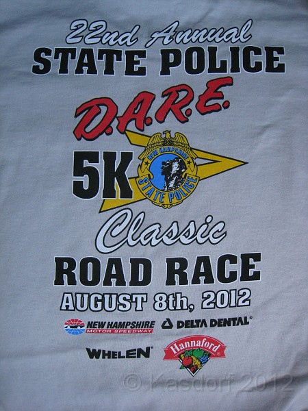 2012-08 DARE 5K 105.jpg - The NH State Police 22nd Annual D.A.R.E 5K. The course runs around the New Hampshire Motor Speedway NASCAR track in Loudon NH. August 8, 2012.